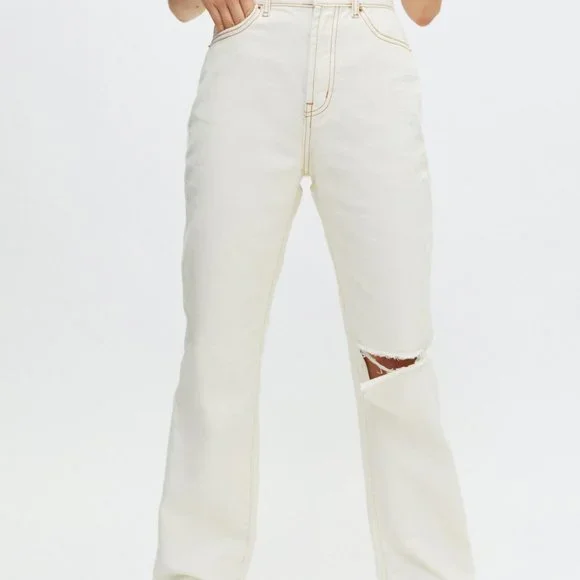 BDG x URBAN OUTFITTERS Loose Straight Jean Destroyed Ivory Denim {B23} - Picture 3 of 5